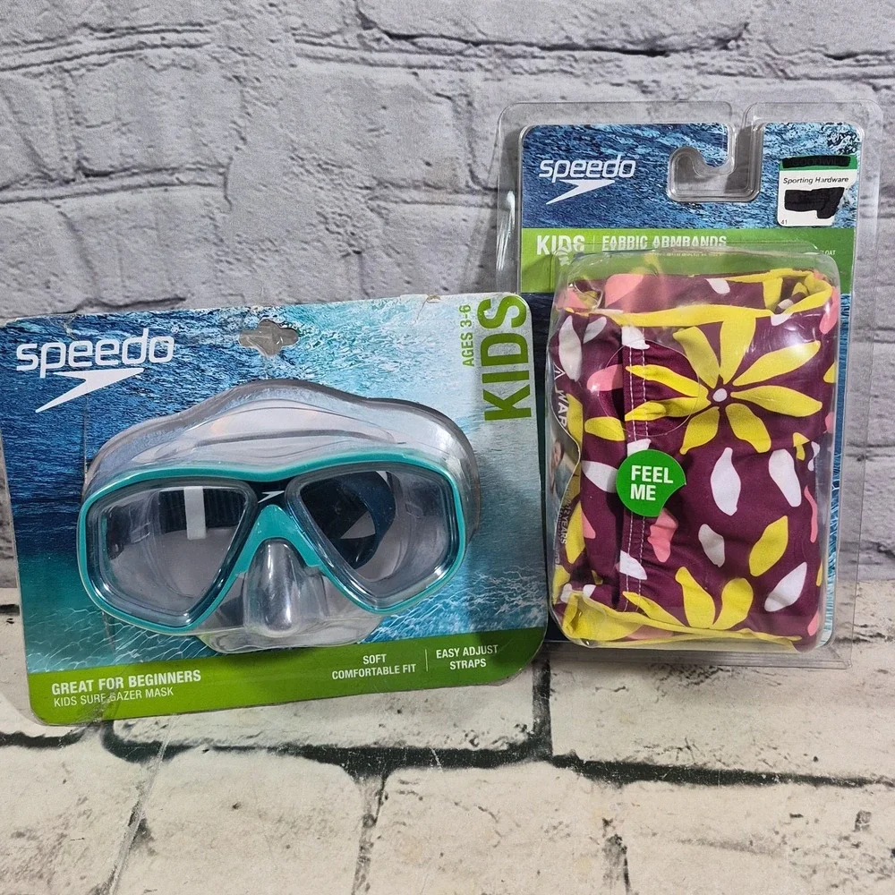 Speedo Kids Fabric ArmBands And Swim Mask Lot New In Package